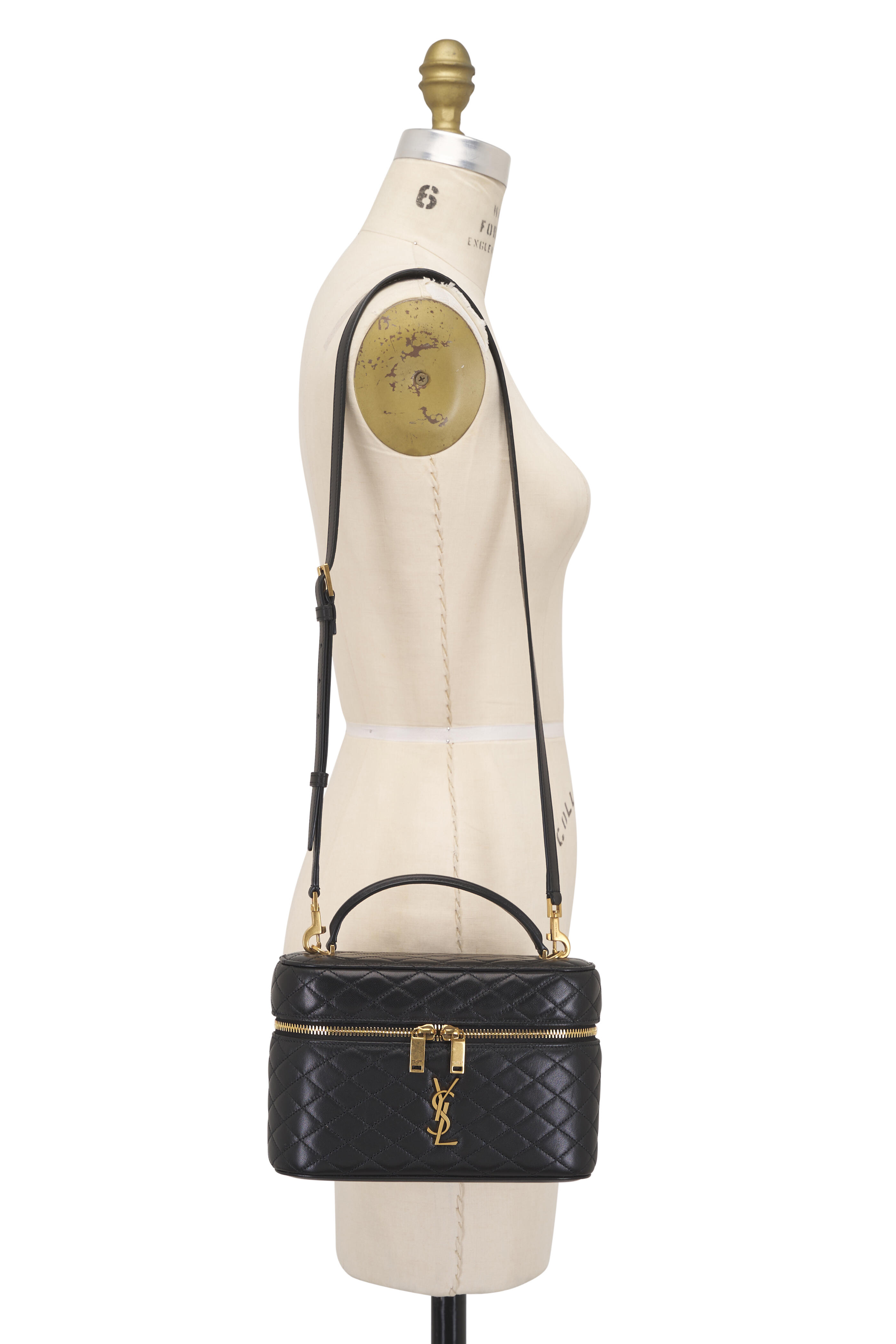 Saint Laurent - Gaby Large Black Quilted Leather Vanity Bag