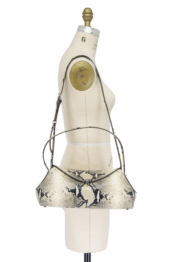 Totême T-Lock Natural Embossed Leather Shoulder Bag - view 8