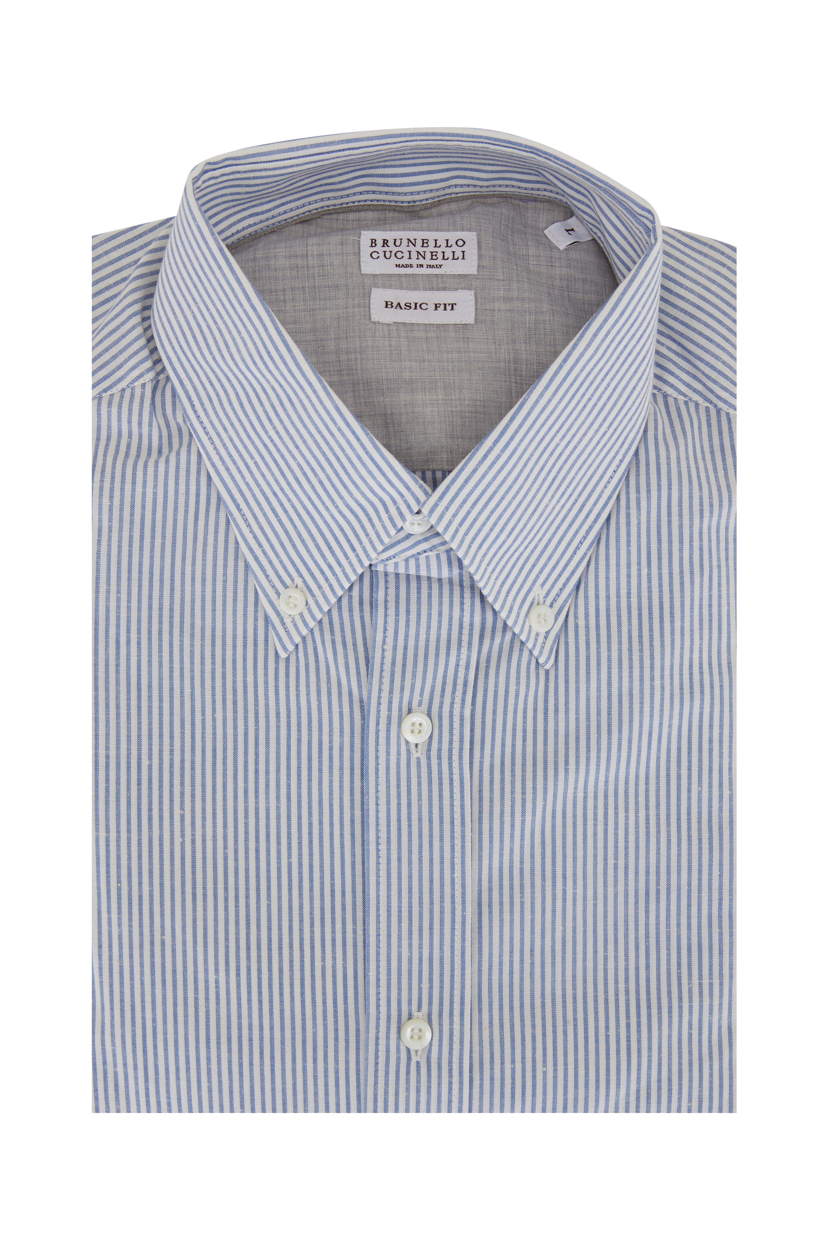 Brunello Cucinelli - Navy Mini Stripe Sport Shirt