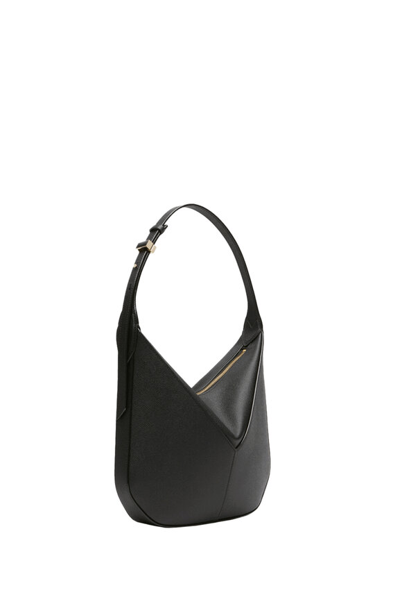 Valextra - Twist 3 Black Leather Top Handle Bag | Mitchell