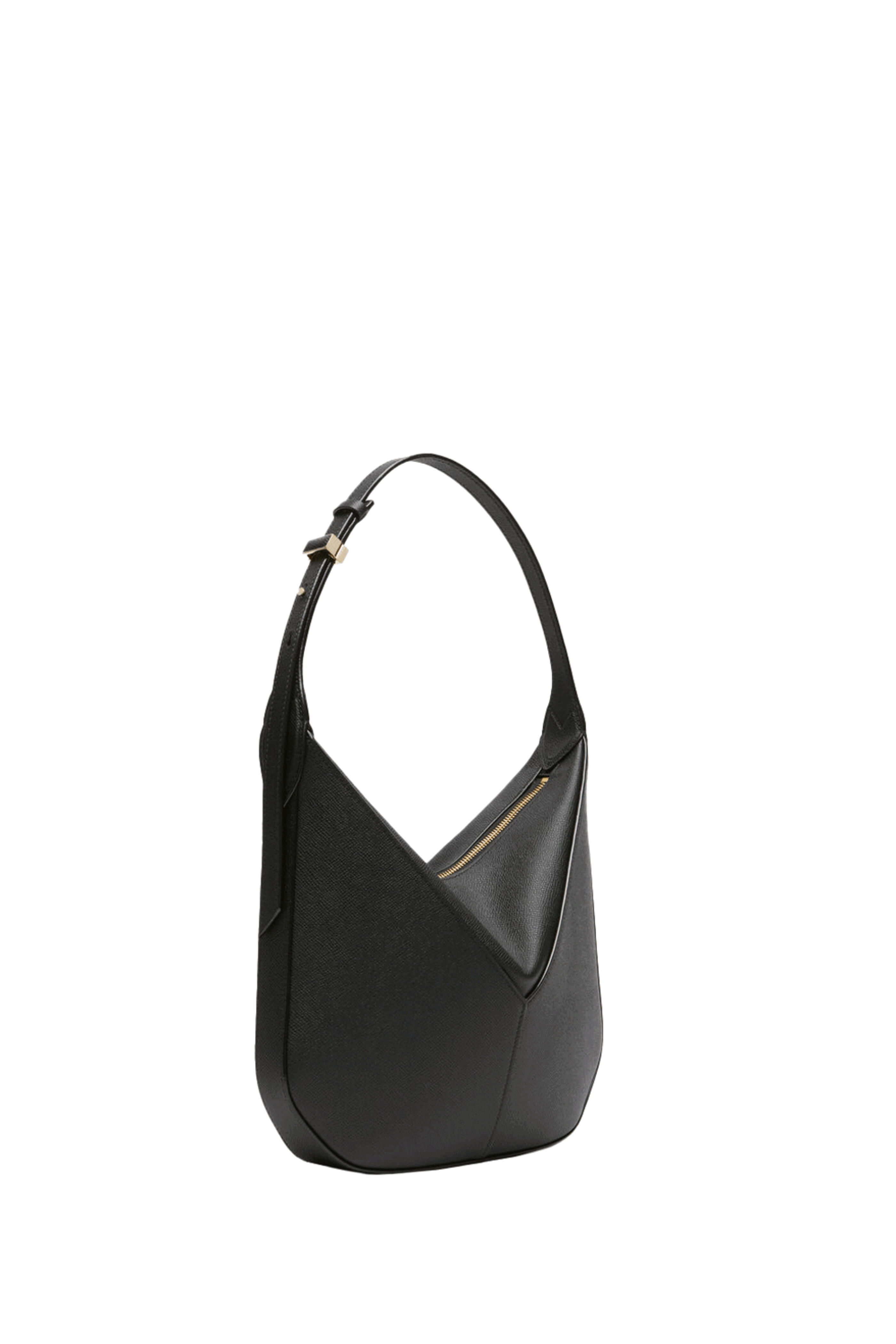 Valextra - Mini Vivi Nero Leather Hobo Bag