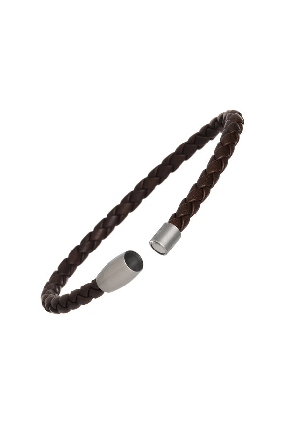 Jan Leslie Brown Woven Leather Bracelet - view 3