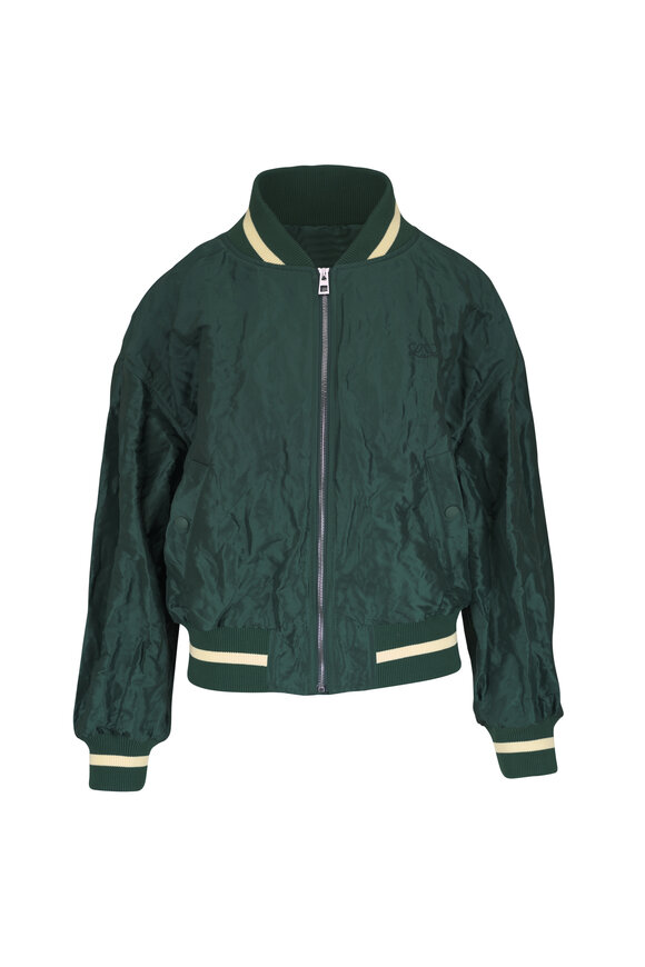 Loewe - Dark Green Crinkle Technical Taffeta Bomber Jacket