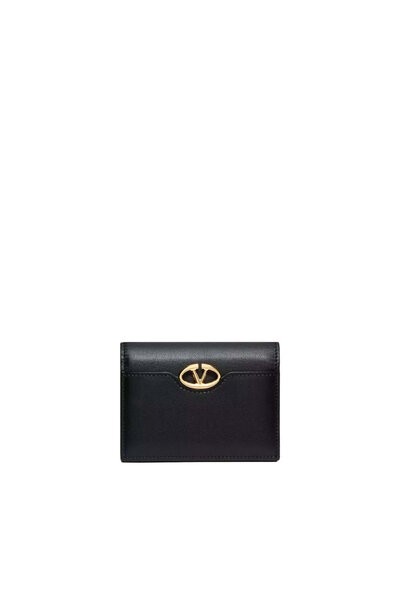Valentino Garavani - Black & Platinum Rockstud Zip Wallet