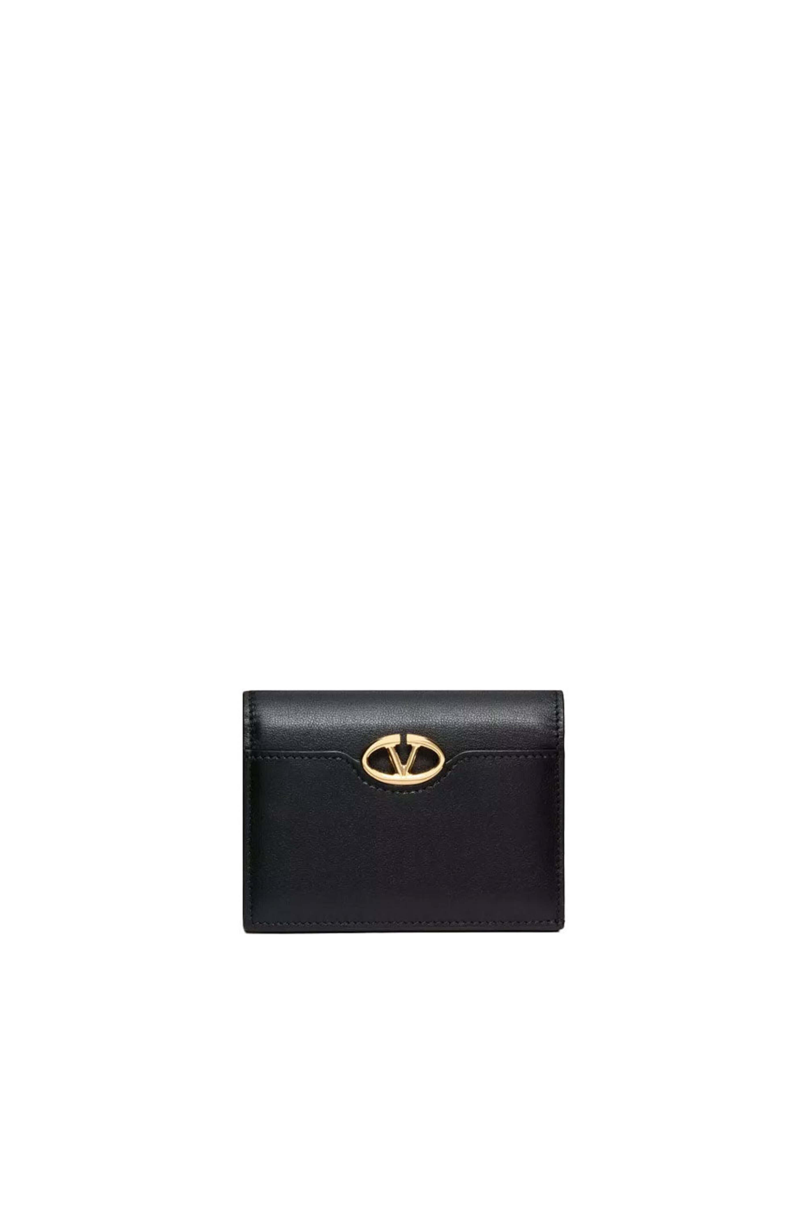 VALENTINO GARAVANI VLogo Bold ストラップ ウォレット Valentino Garavani - Bold VLogo Flap French Wallet in Nero