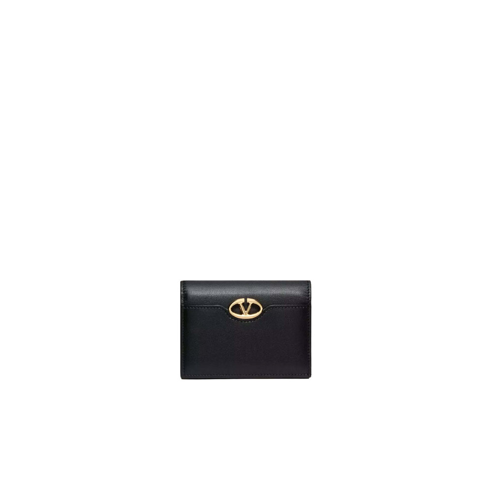 ヘアアクセサリー Valentino Garavani Black Wallet Vlogo The Bold Edition Valentino Garavani - Bold VLogo Flap French Wallet in Nero