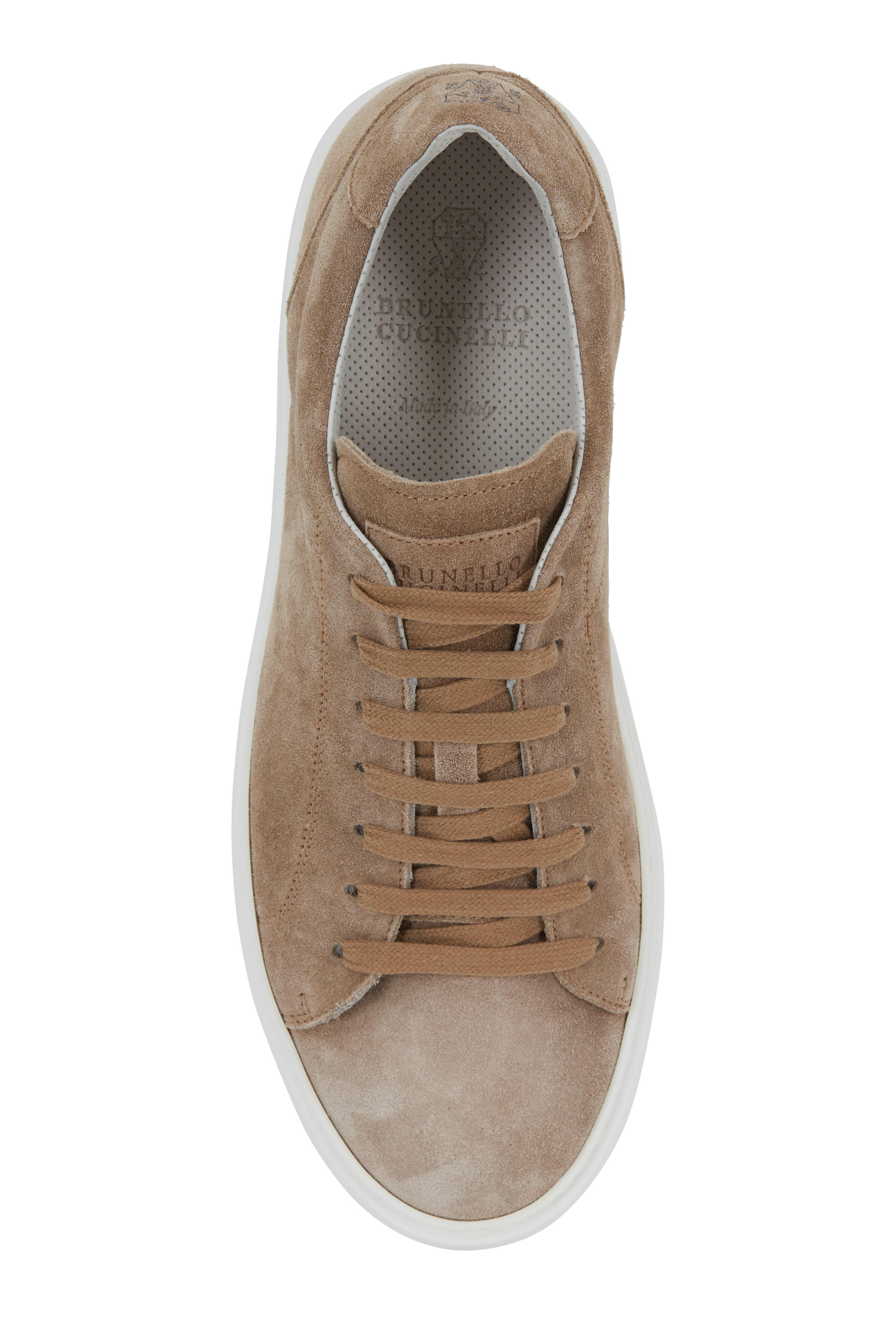 Brunello Cucinelli: Taupe Suede Sneakers