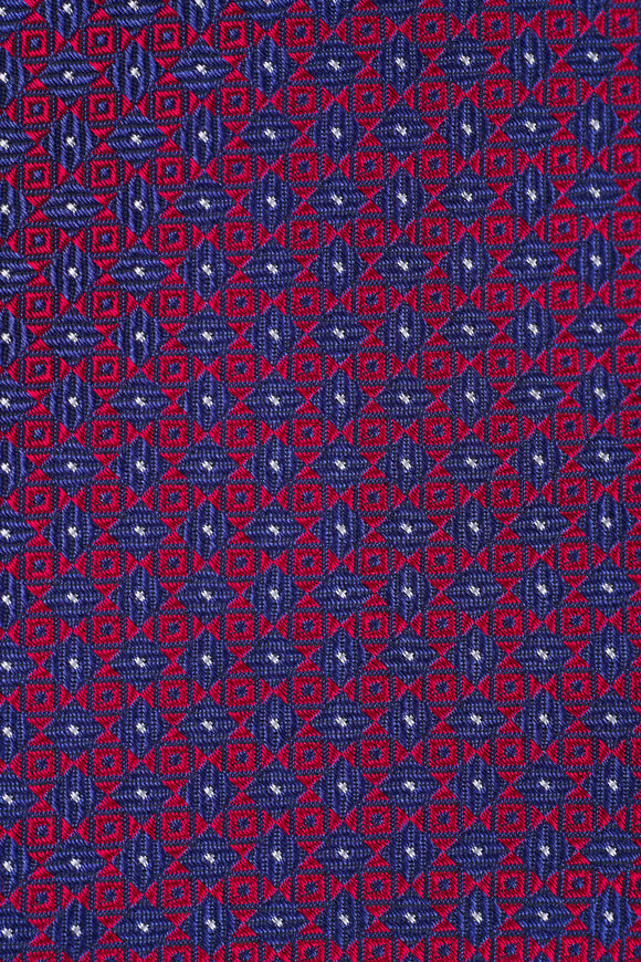 Kiton Red Geometric Print Silk Necktie - view 2