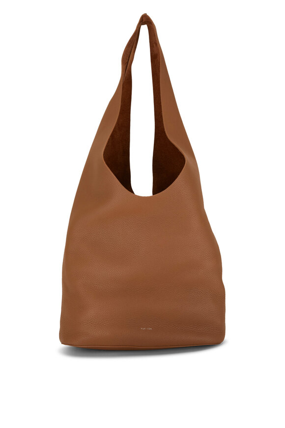 The Row - Bindle Three Caramel Grained Leather Hobo