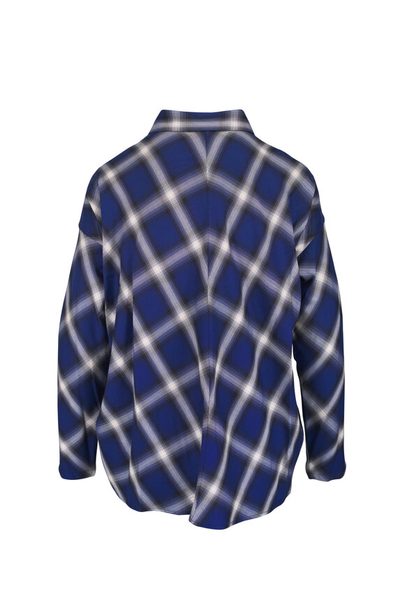 Zero + Maria Cornejo Manu Ink City Plaid Button Down Blouse - view 4