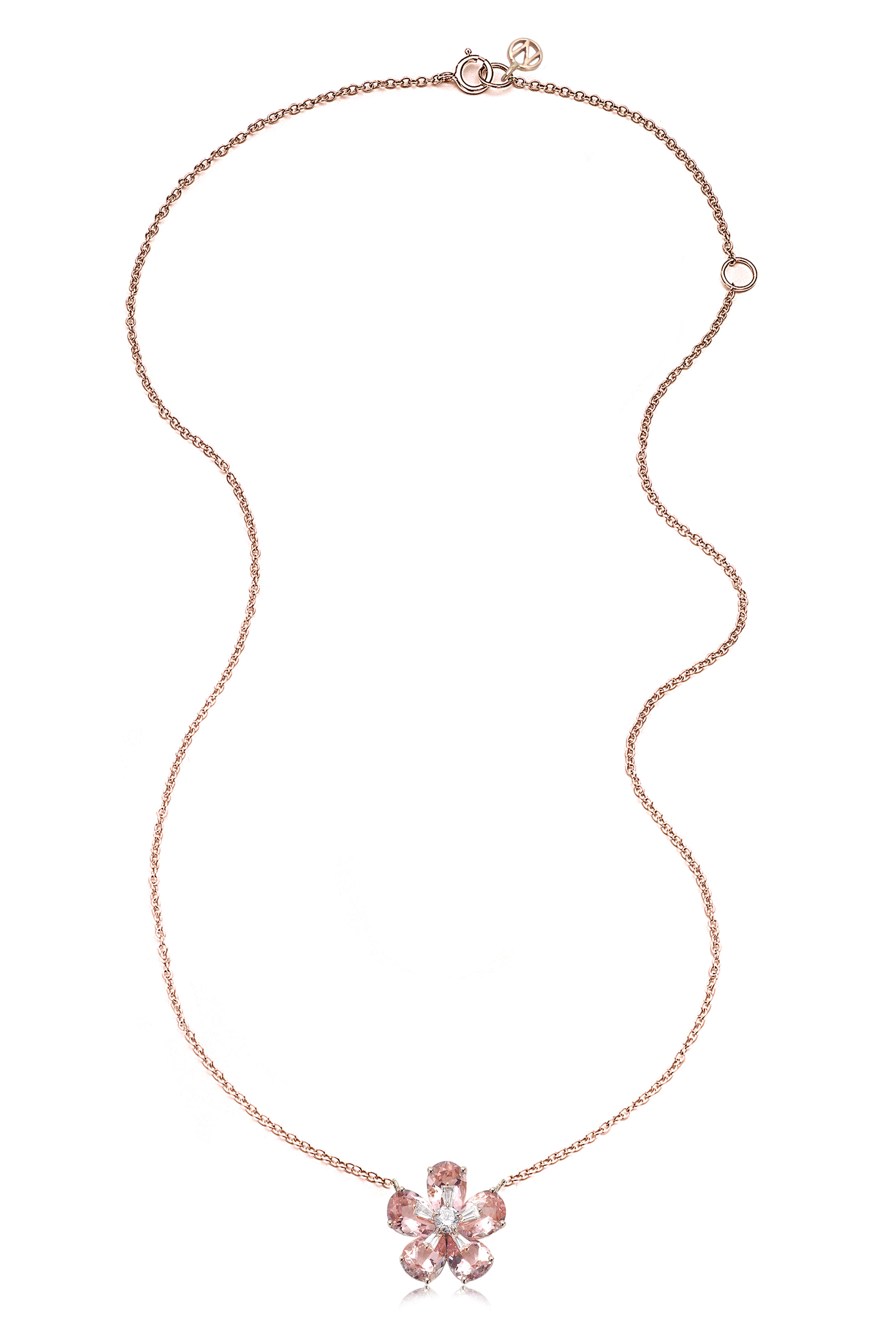 Nam Cho - 18k Rose Gold Pink Morganite & Diamond Necklace