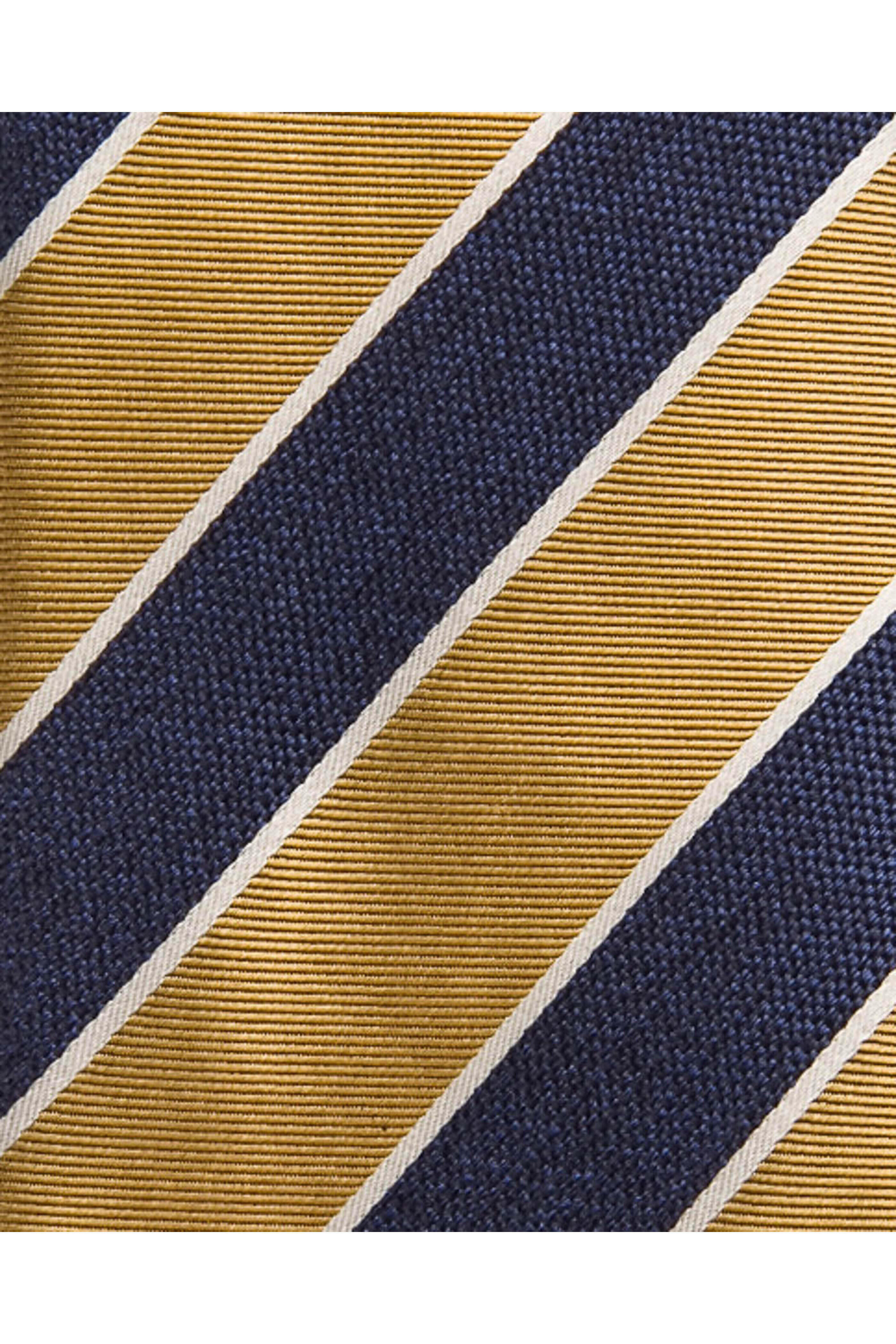 Geoff Nicholson - Navy Gold and White Stripe Tie