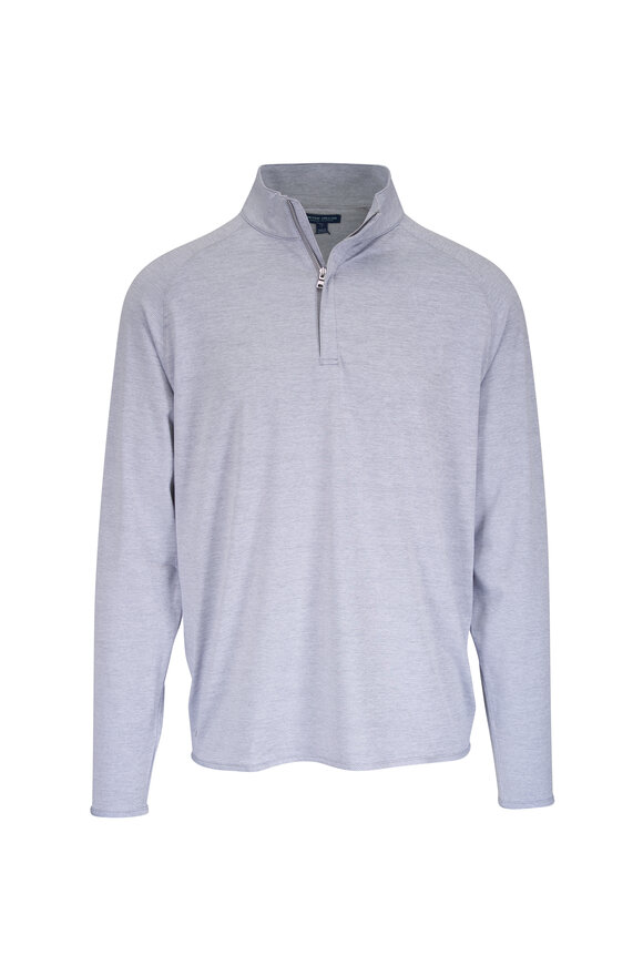 Peter Millar Stealth Performance Gale Gray Quarter-Zip Pullover - view 1