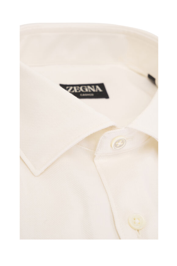 Zegna Ecru Cashmere & Cotton Sport Shirt - view 2