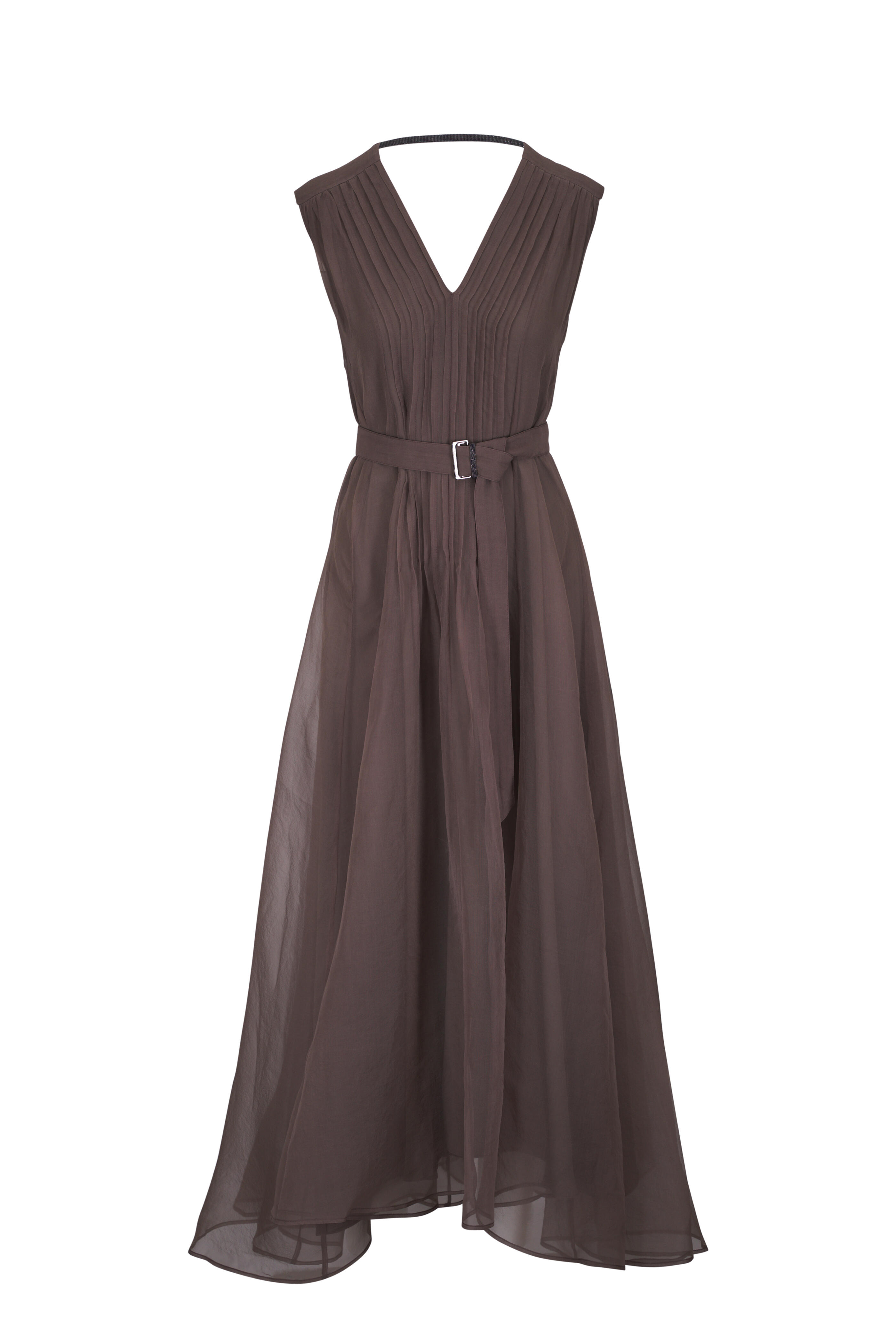 Brunello Cucinelli - Chestnut Crispy Silk Gown