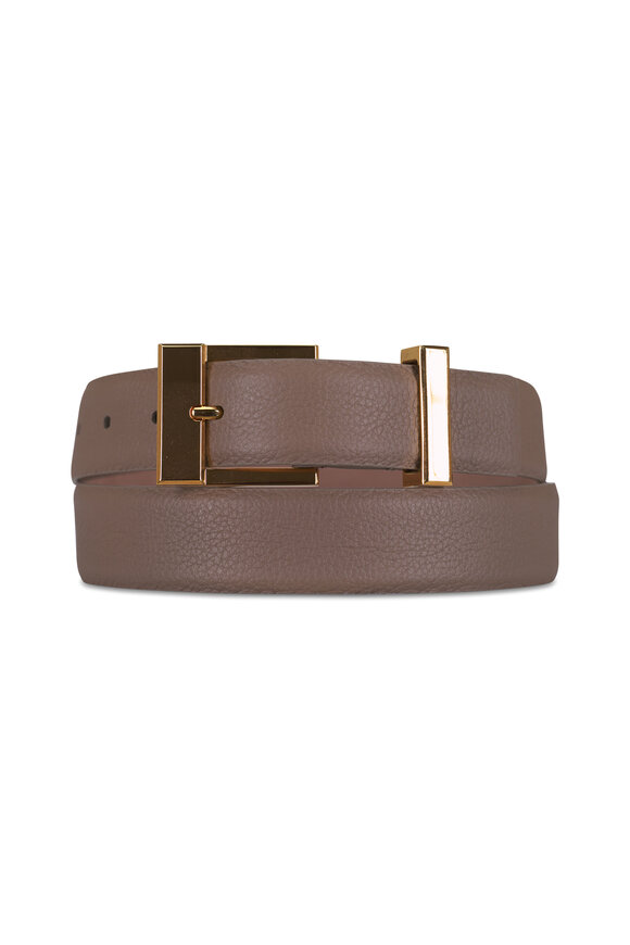 Khaite Manhattan Mokka Leather Belt, 30mm