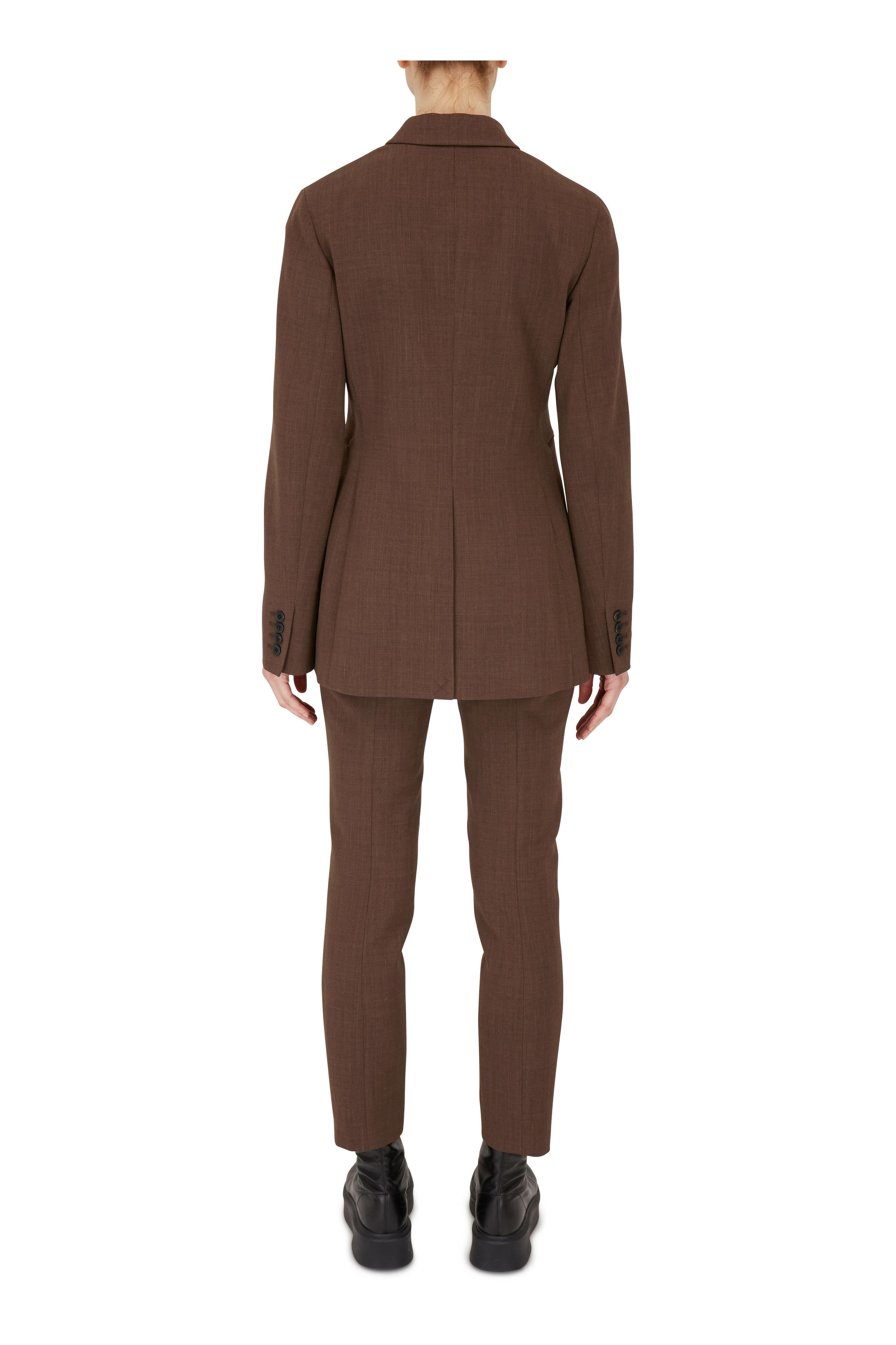 The Row - Sarabeth Espresso Sheer Sleeve Blouse