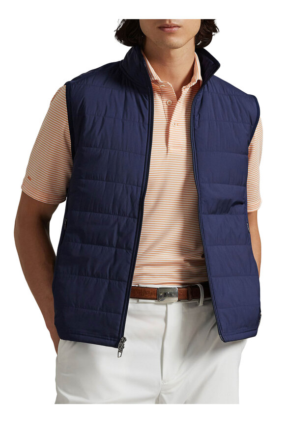 RLX Ralph Lauren Navy Wool Mock Neck Vest - view 2