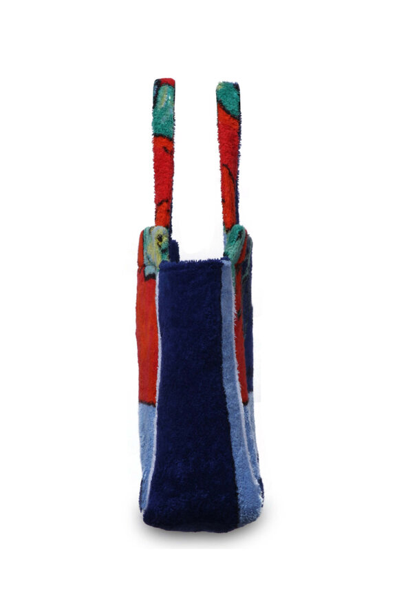 Lily Moross Terry Cloth Cabana Tote in Light Blue - view 4