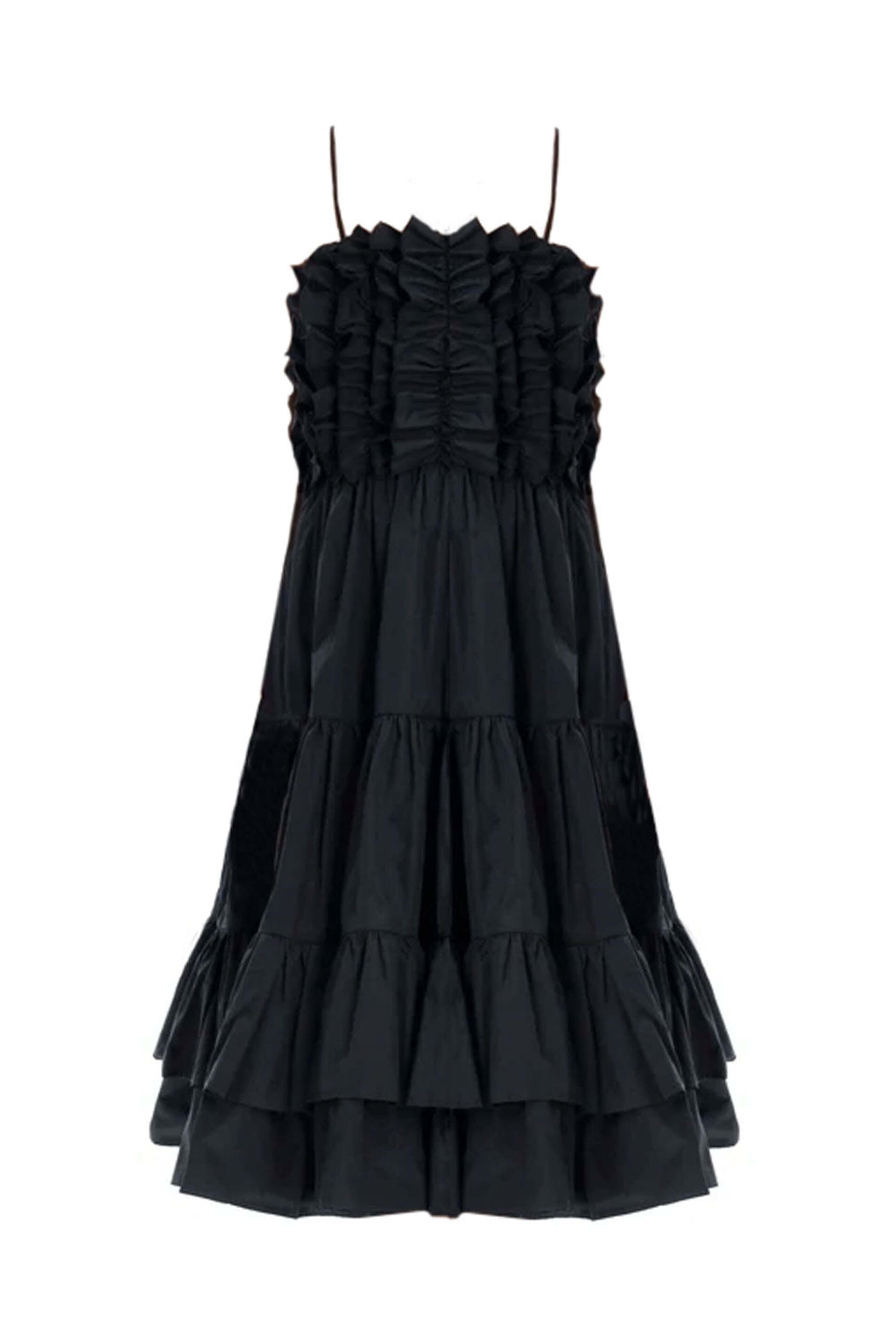 【関税&送料込】Msgm Dress With Ruffles MSGM - Teen Girls Blue Cotton Ruffle Logo Dress