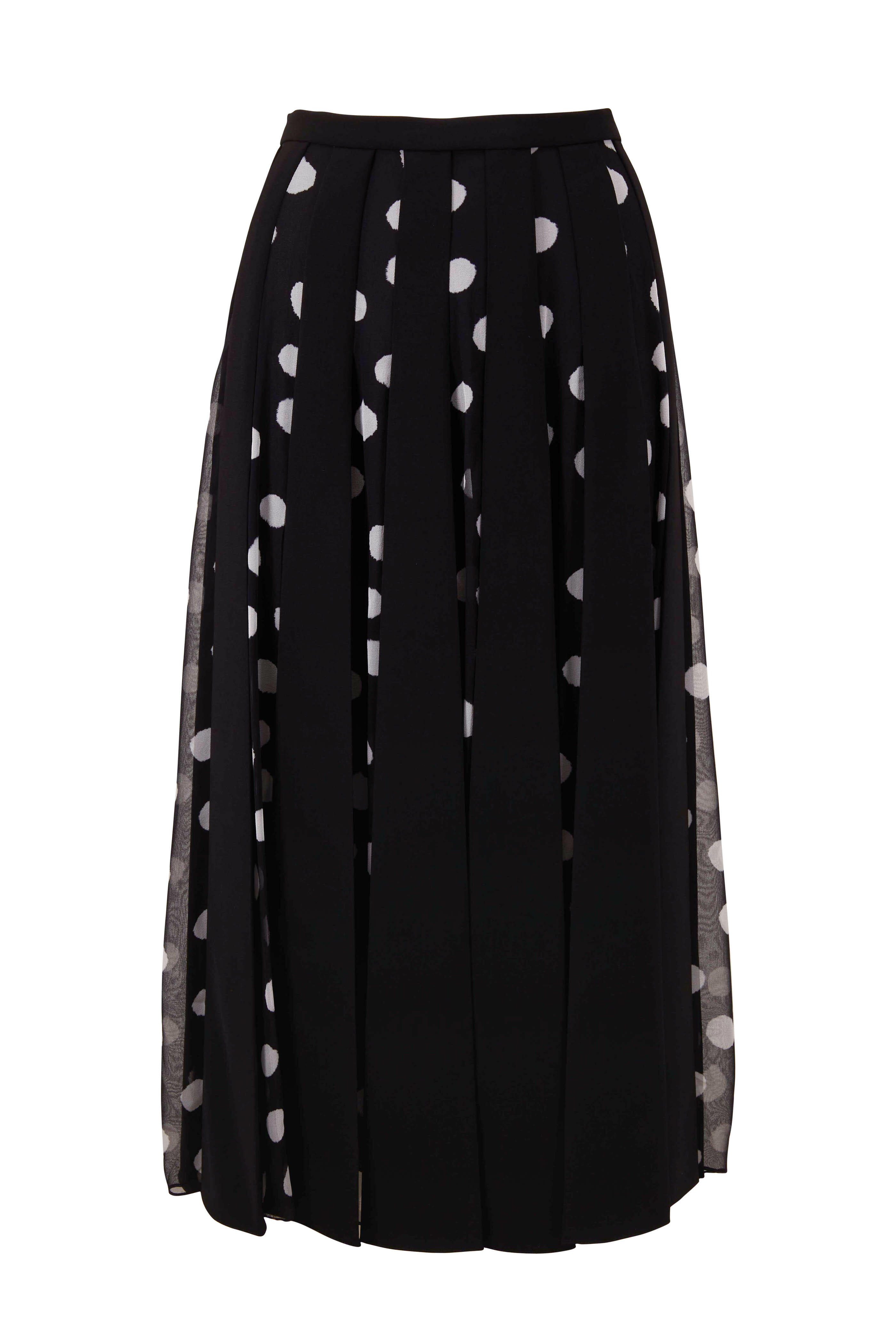 Carolina Herrera - Black & White Paneled A-Line Skirt