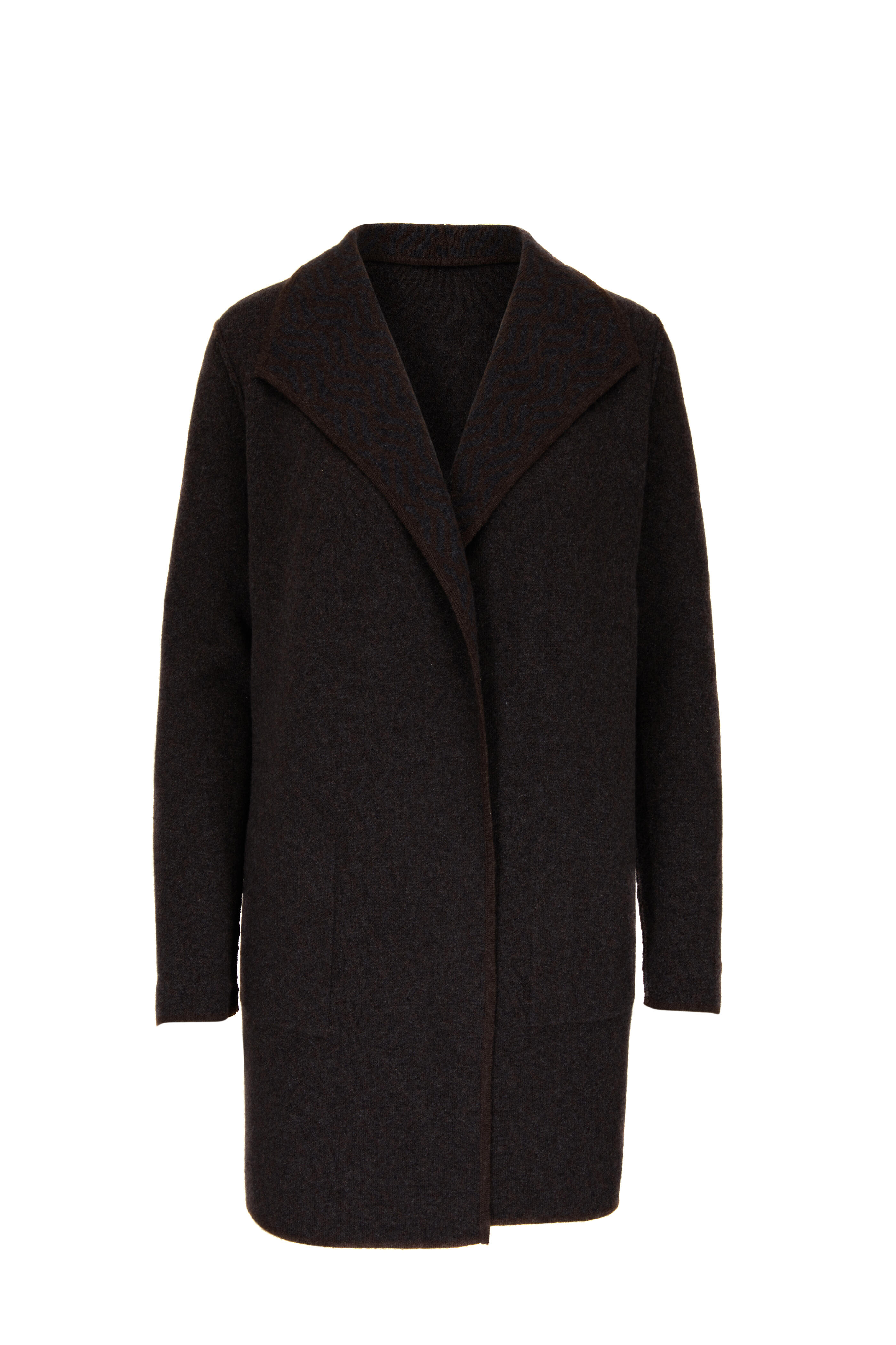 Café Charcoal Cashmere Reversible Cardigan Women's