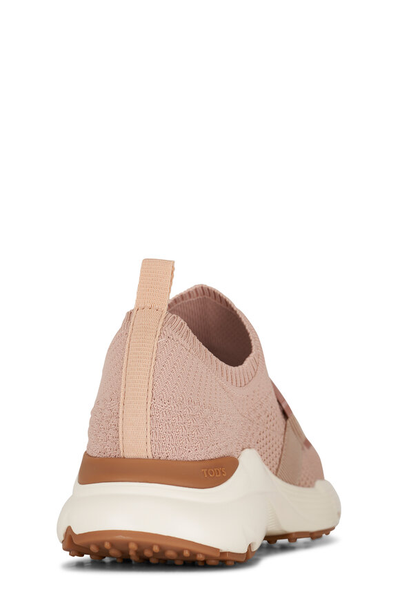 Tod's - Kate Sport Run Pink Knit & Leather Chain Sneaker