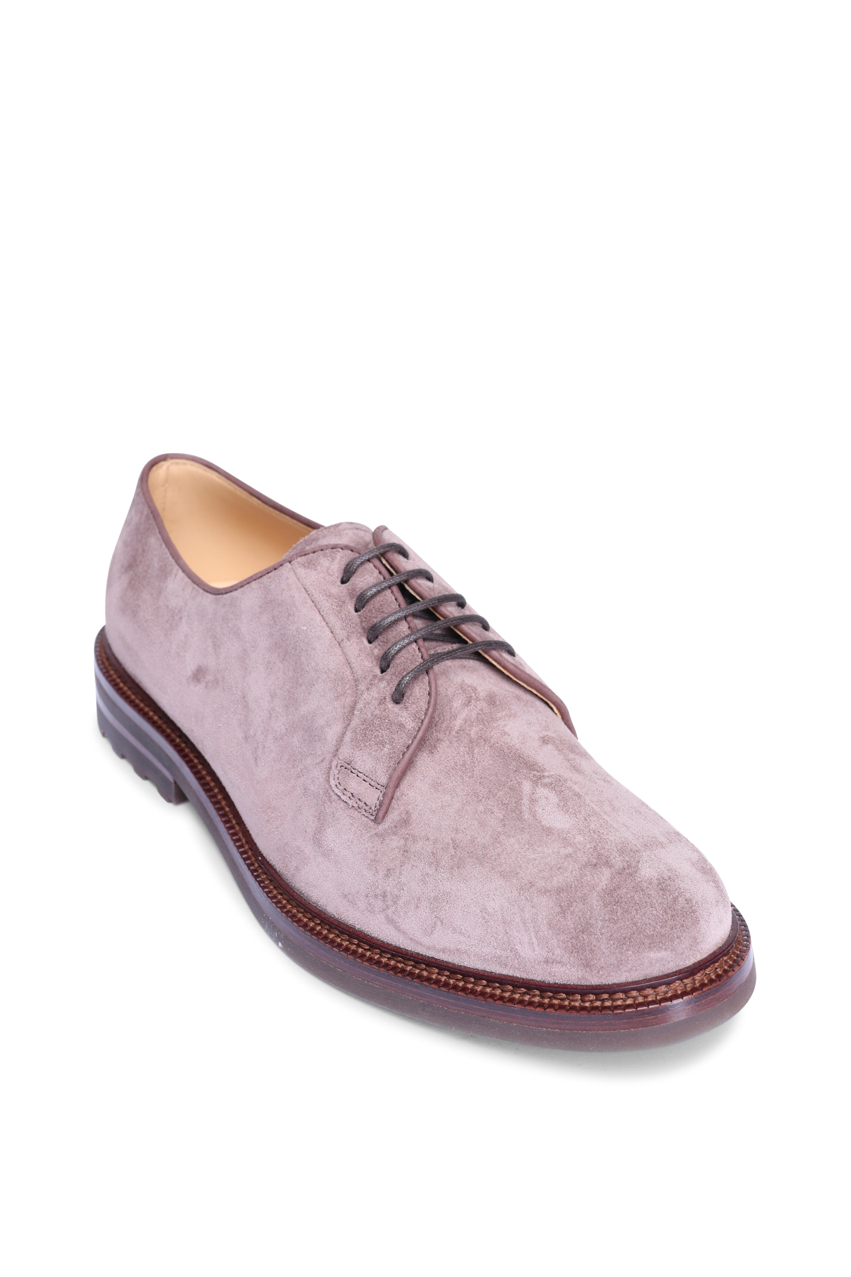 Brunello Cucinelli - Dark Amber Suede Derby Lace Up