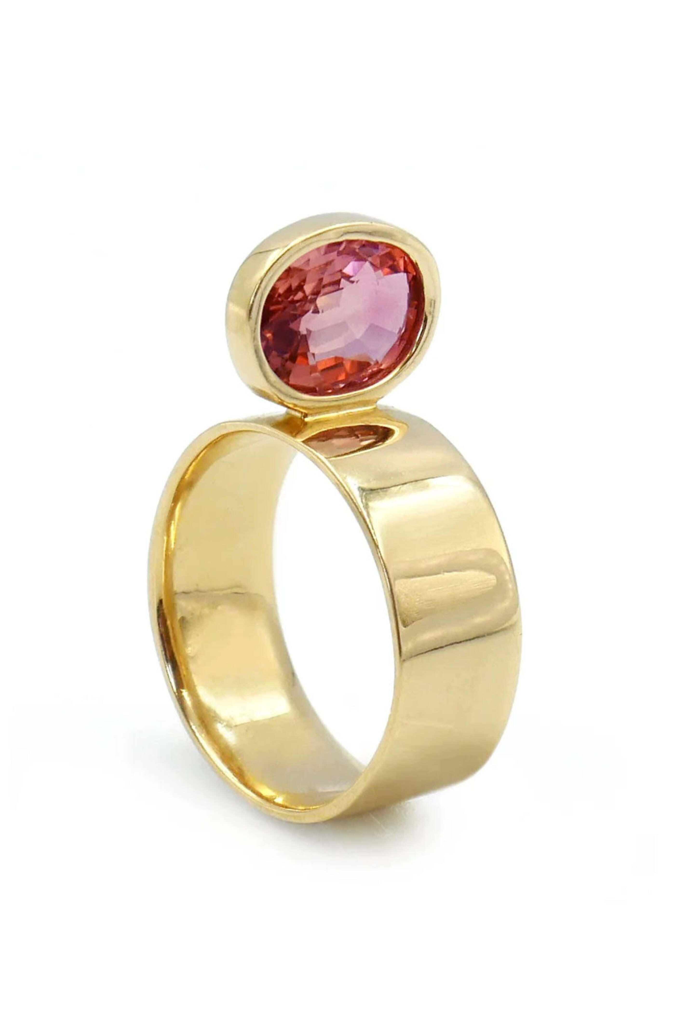 Leslie Paige - Pink Tourmaline Perch Ring