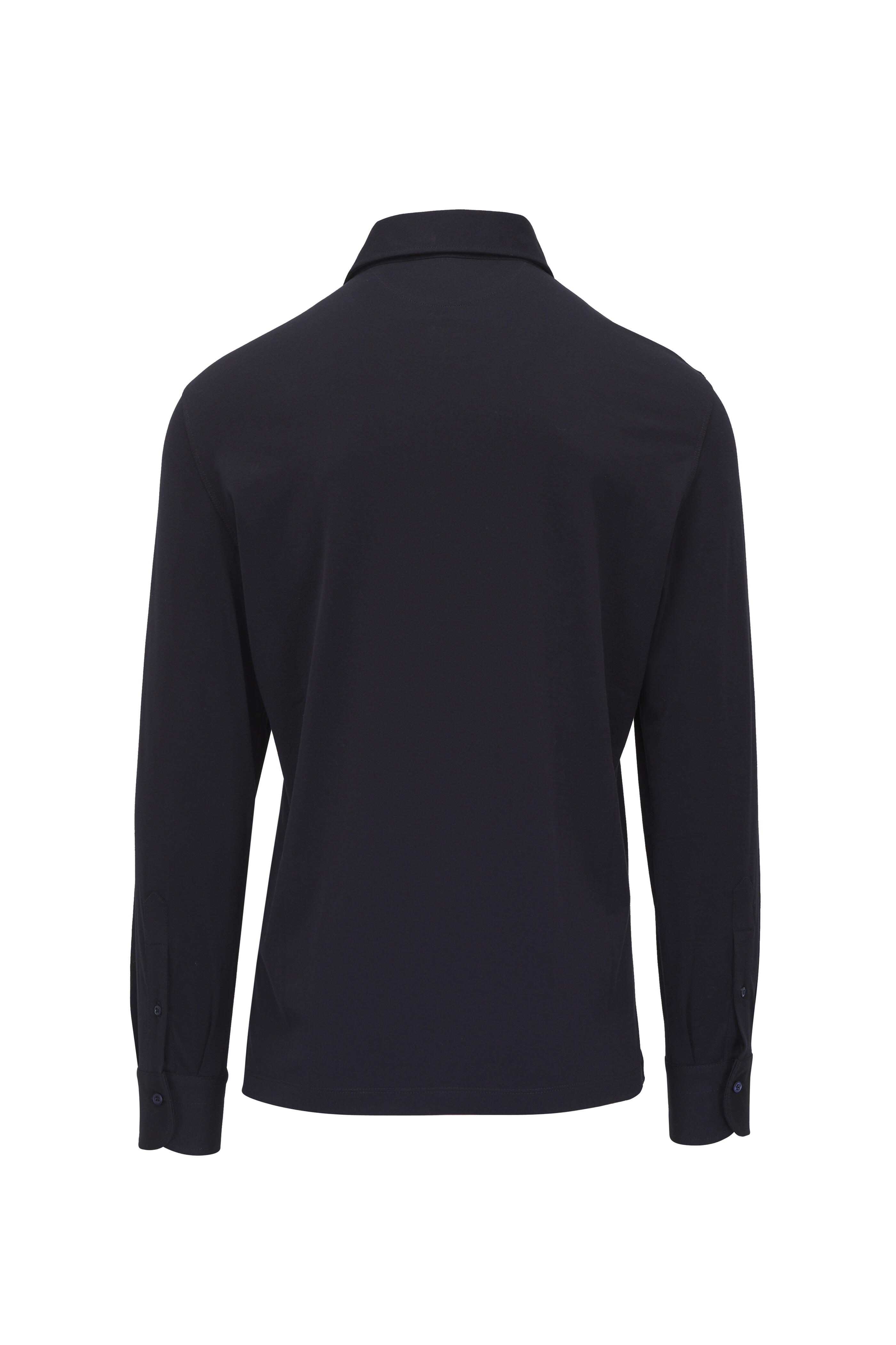 Brunello Cucinelli - Navy Cotton Long Sleeve Polo