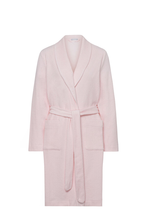 Hanro - Rose Plush Robe With Tie Belt