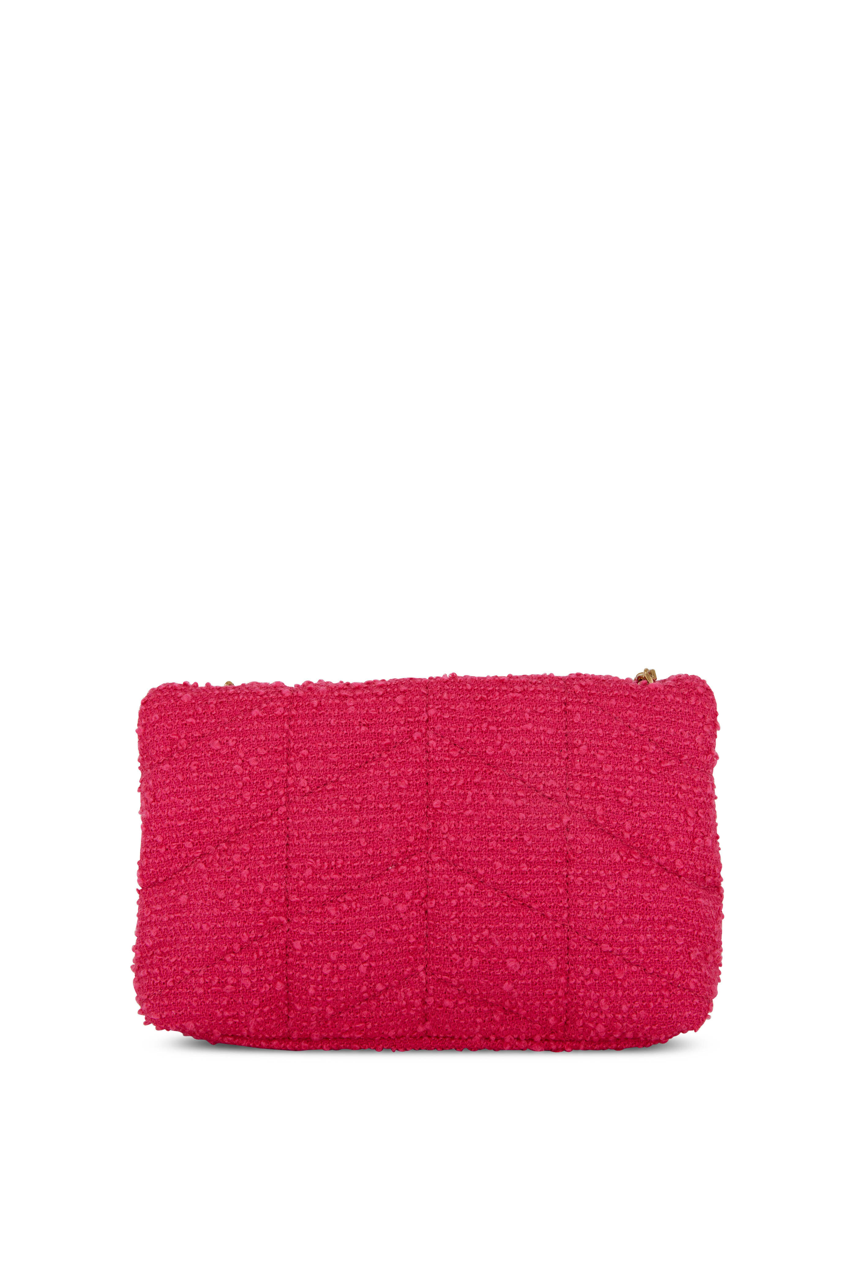 Saint Laurent - Puffy Magenta Tweed Bouclé Mini Bag