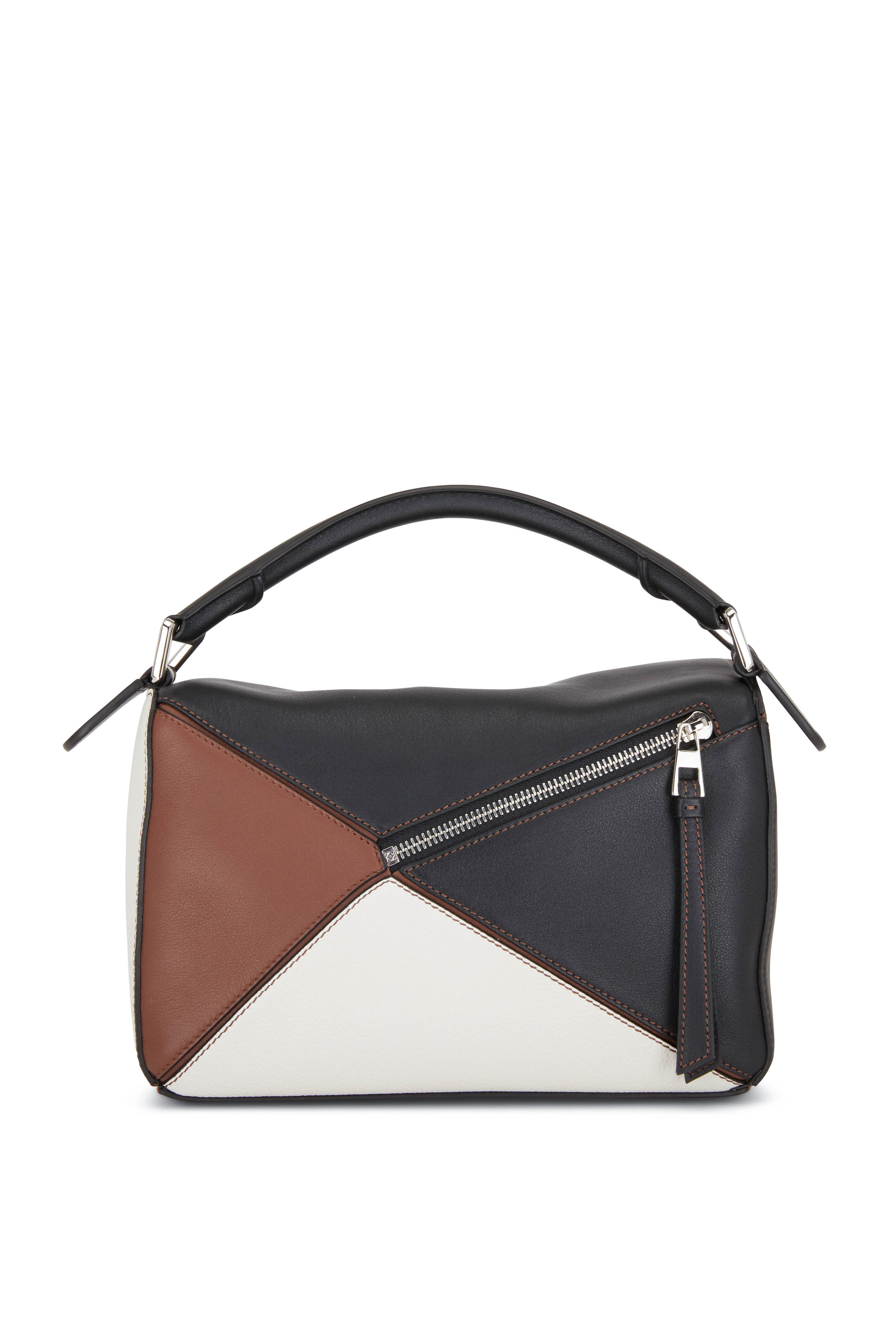 Loewe - Small Puzzle Black & Brown Leather Shoulder Bag