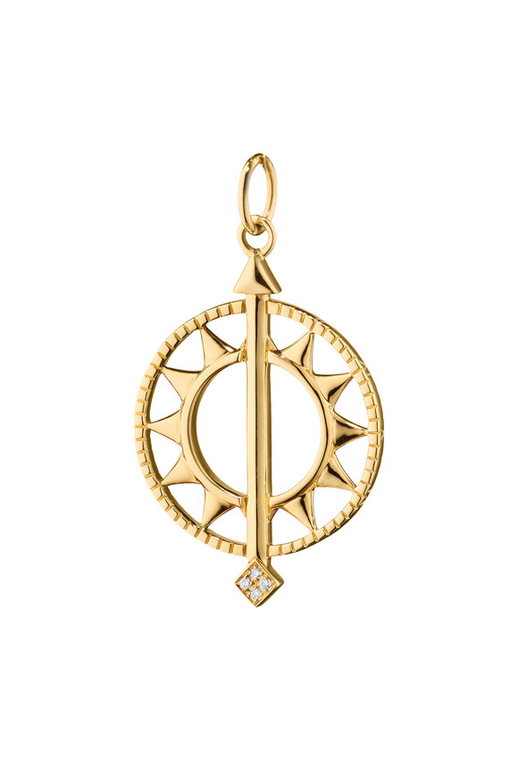 Monica Rich Kosann 18k Yellow Gold Sun Dial Charm