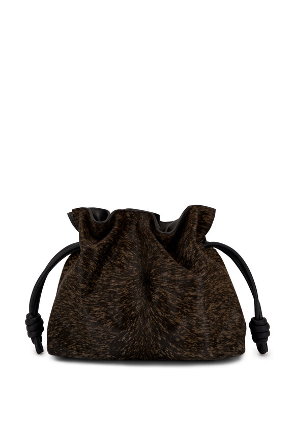 Loewe - Flamenco Dark Khaki Green Hairy Calfskin Clutch