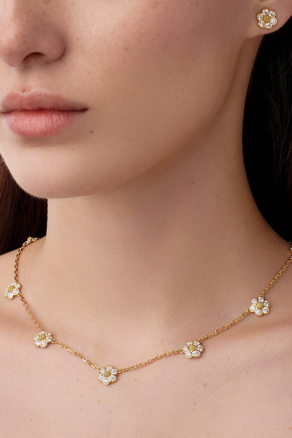 Temple St. Clair 18k Gold Diamond Fiori Necklace - view 3