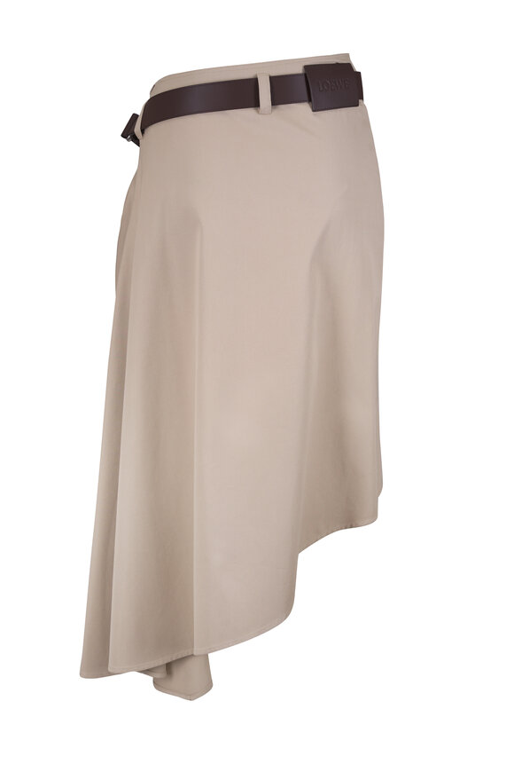 Loewe Beige Cotton & Silk Belted Skirt - view 4