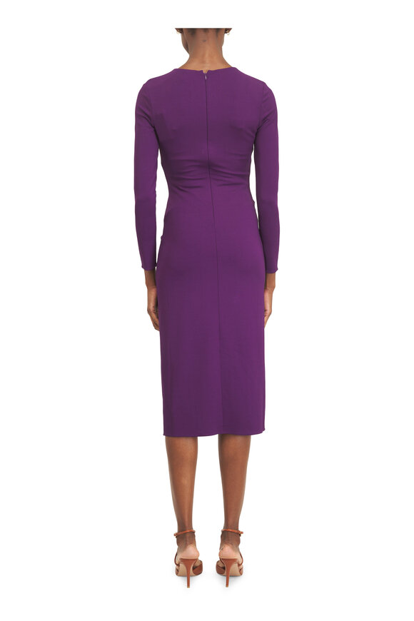 Michael Kors Collection Amethyst Stretch Matte Jersey Sarong Dress - view 3