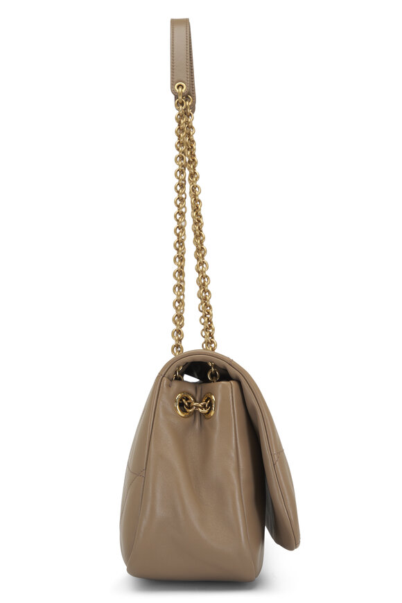 Saint Laurent - Small Jamie 4.3 Taupe Leather Chain Shoulder Bag