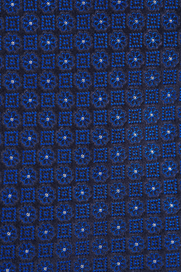 Eton Navy Blue Medallion Woven Silk Necktie - view 2