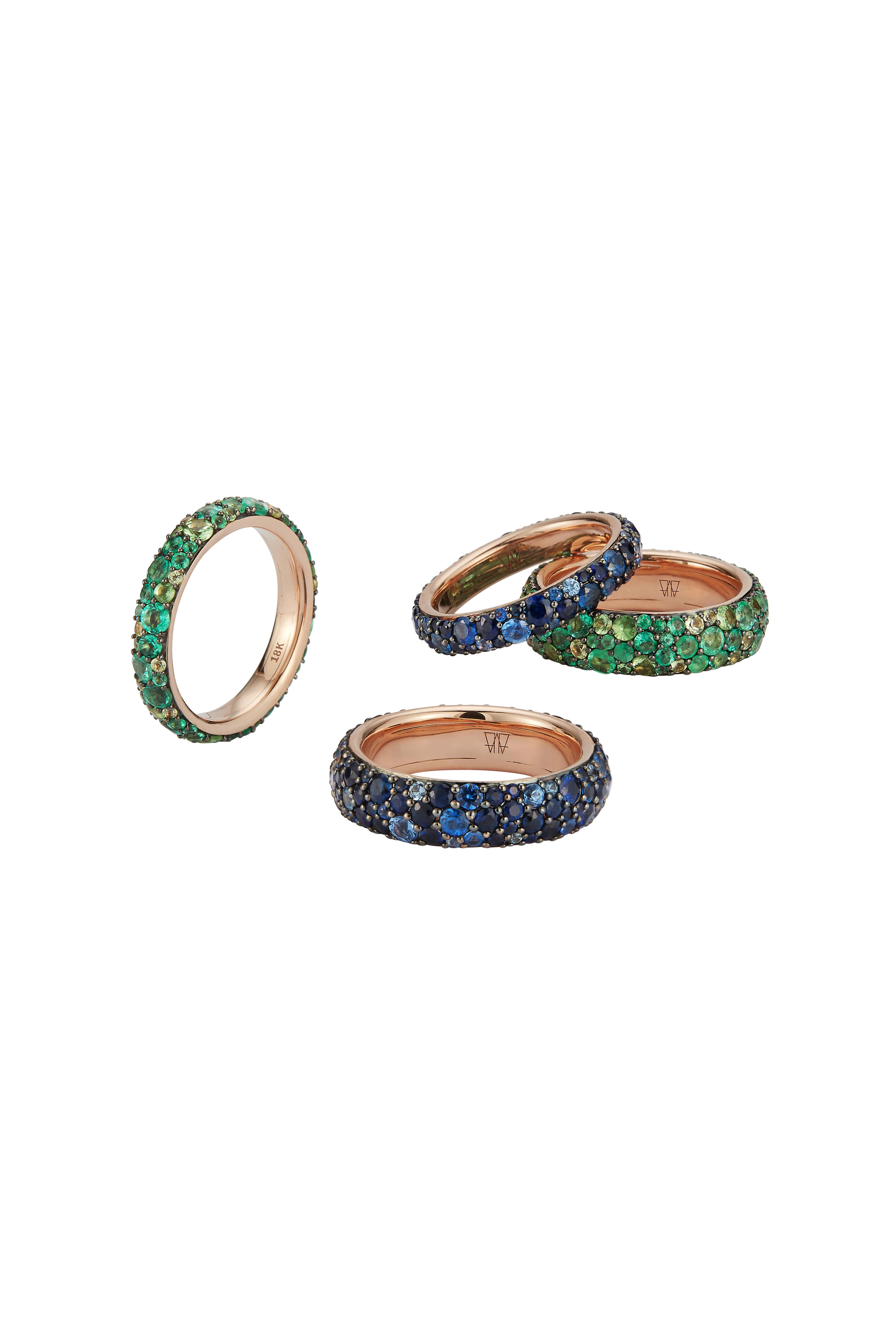 Walters Faith - OC x WF 18K Emerald & Tsavorite Band Ring