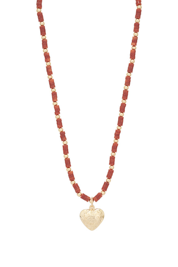 Cristina V. Sunstone Barrel Pendant Heart Necklace