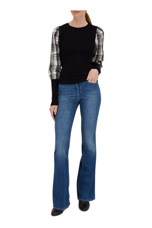 Veronica Beard - Leila Wool Rib-Knit & Plaid Sweater