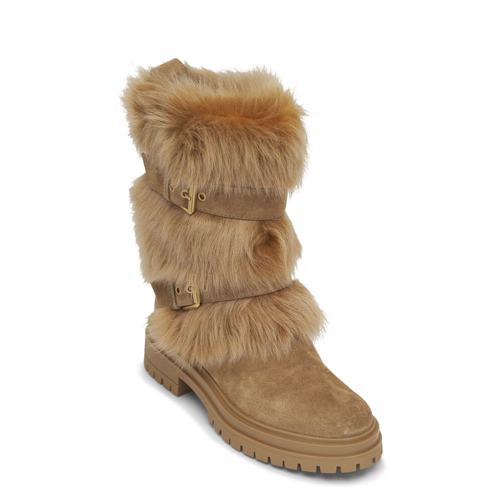 ロングブーツ Gianvito Rossi Camel suede and fur Maverick boots Gianvito Rossi Camel Suede And Fur Maverick Boot – LOZURI®