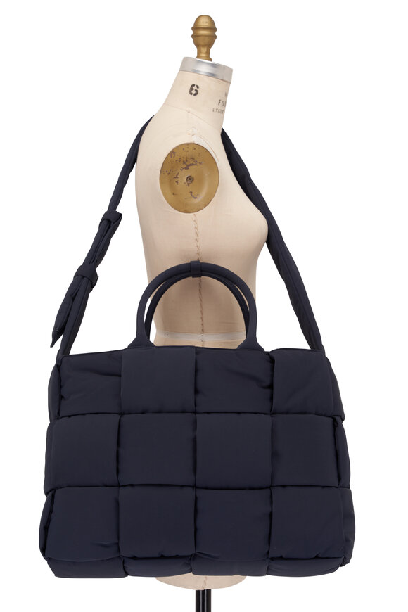 Bottega Veneta - Large Arco Abyss Blue Padded Tote Bag 