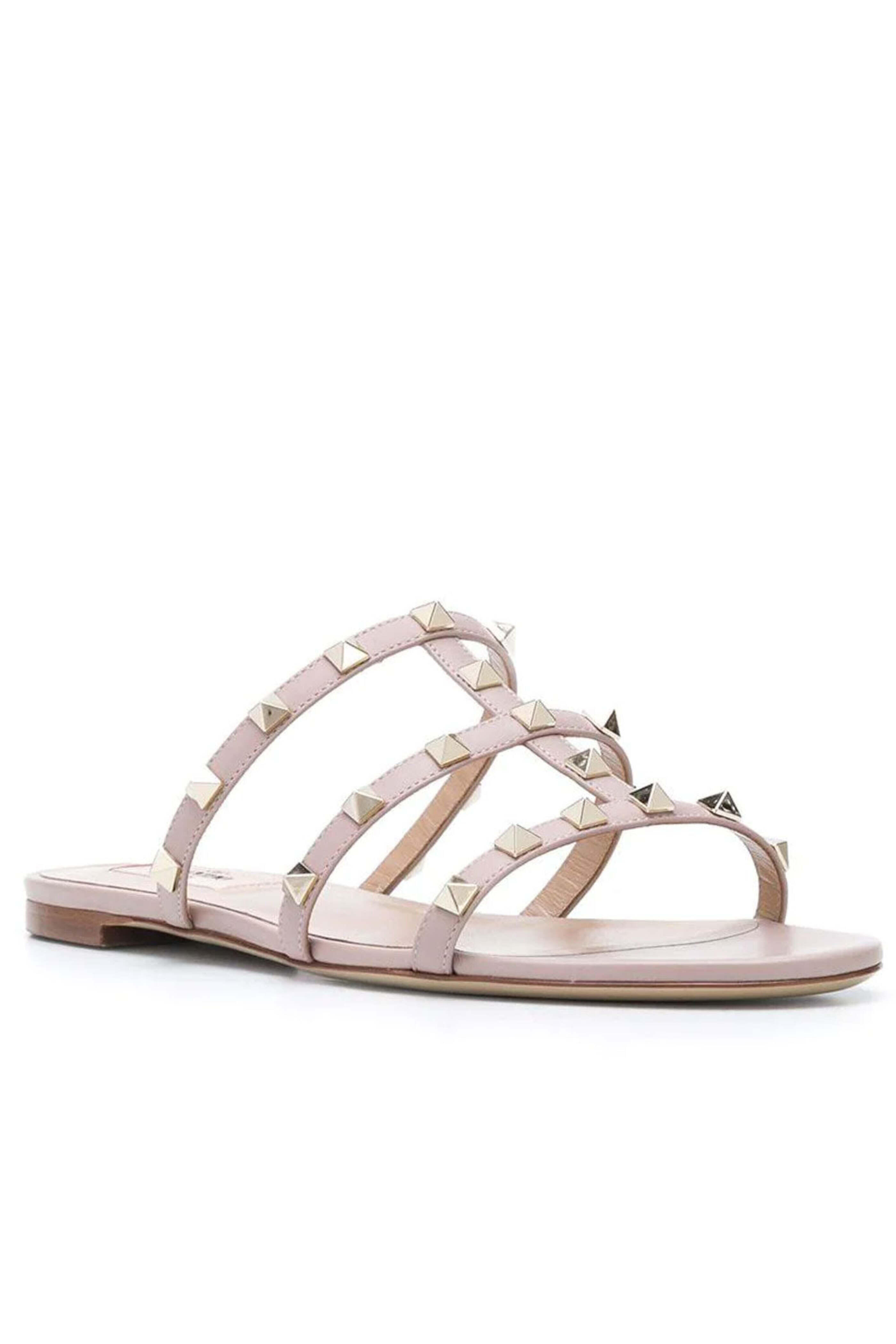 Valentino Garavani - Rockstud Slide Sandal in Poudre