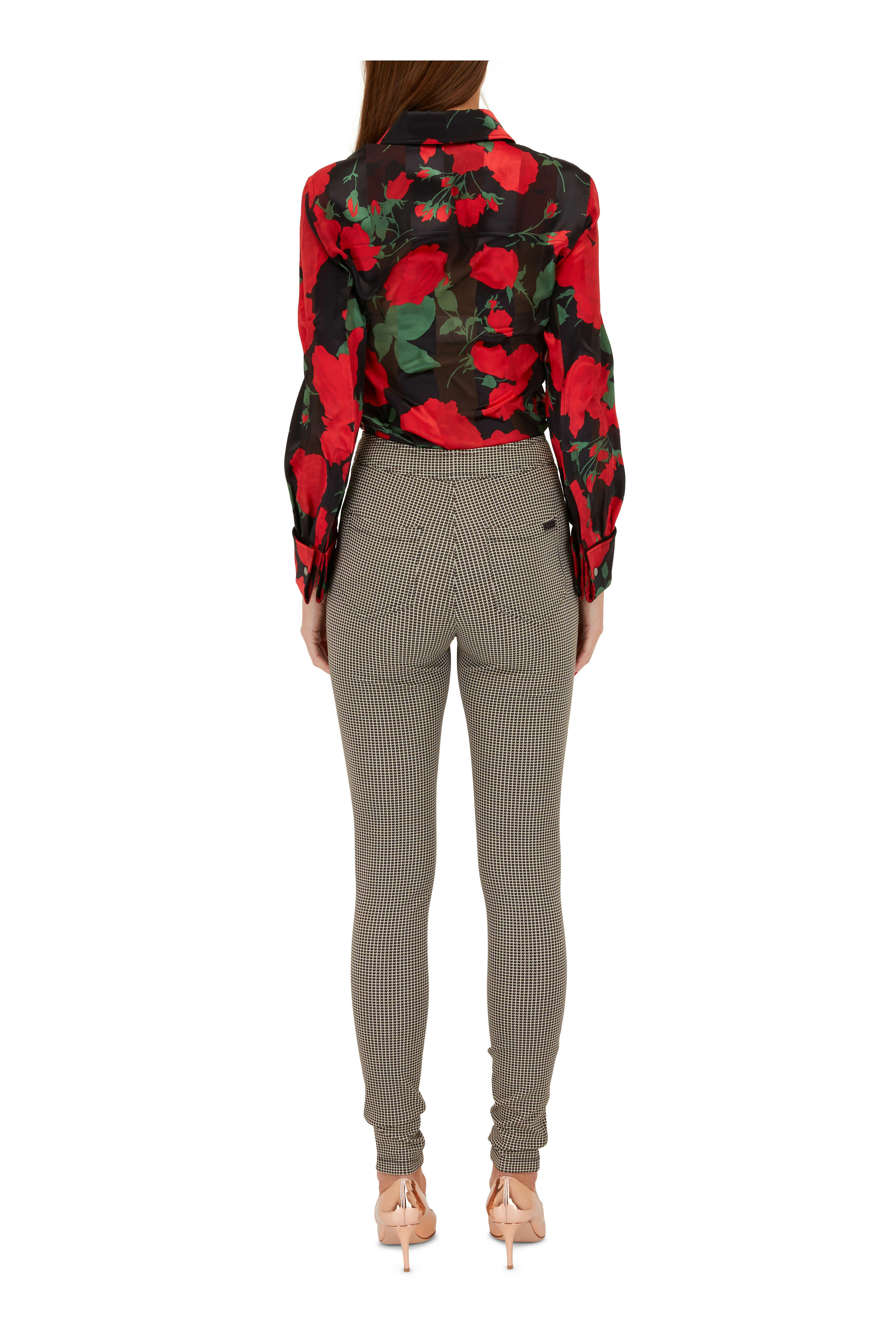 Saint Laurent - Rose Print Chiffon Shirt | Mitchell Stores