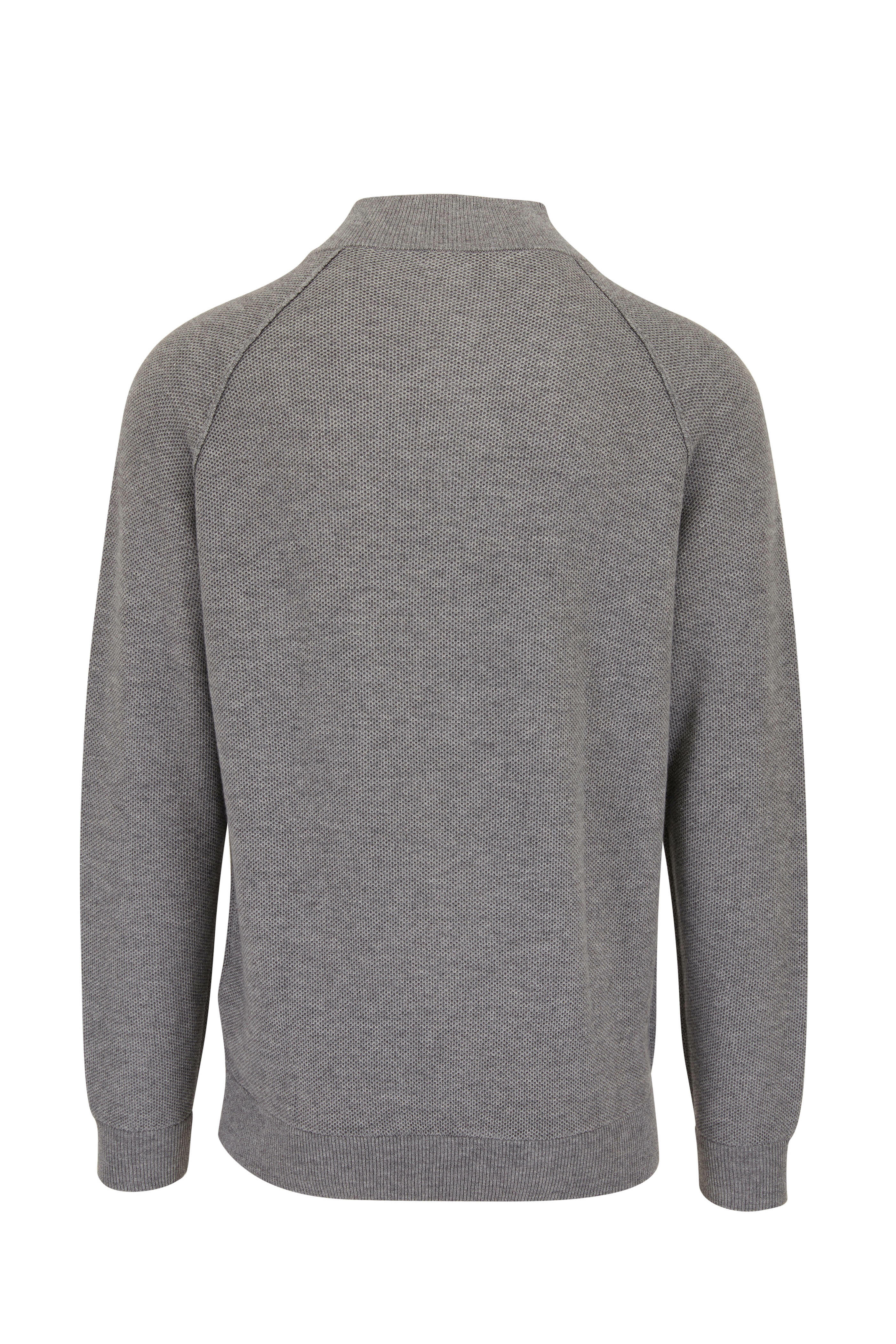 Peter Millar - Parkway Gale Gray Textured Mock-Neck Sweater