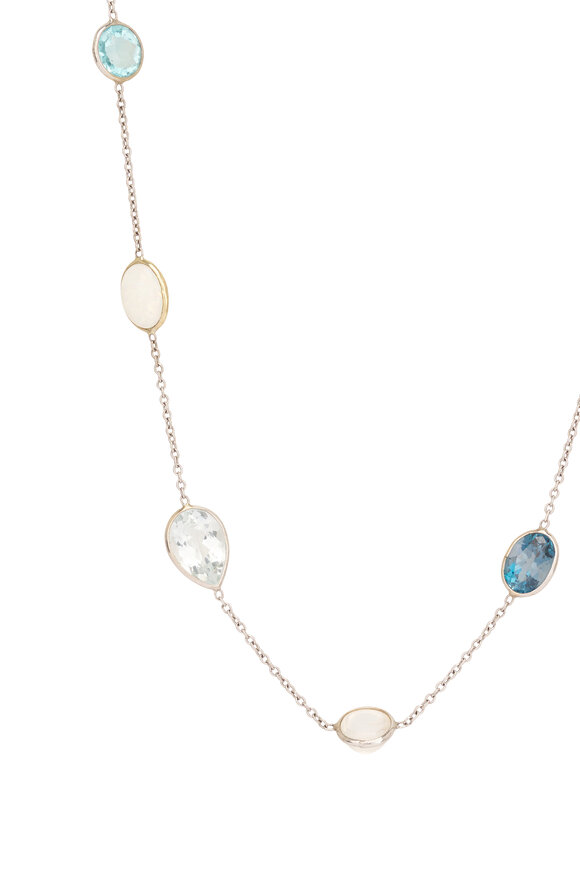 Renee Lewis 18k White Gold Antique Gemstone Necklace - view 2