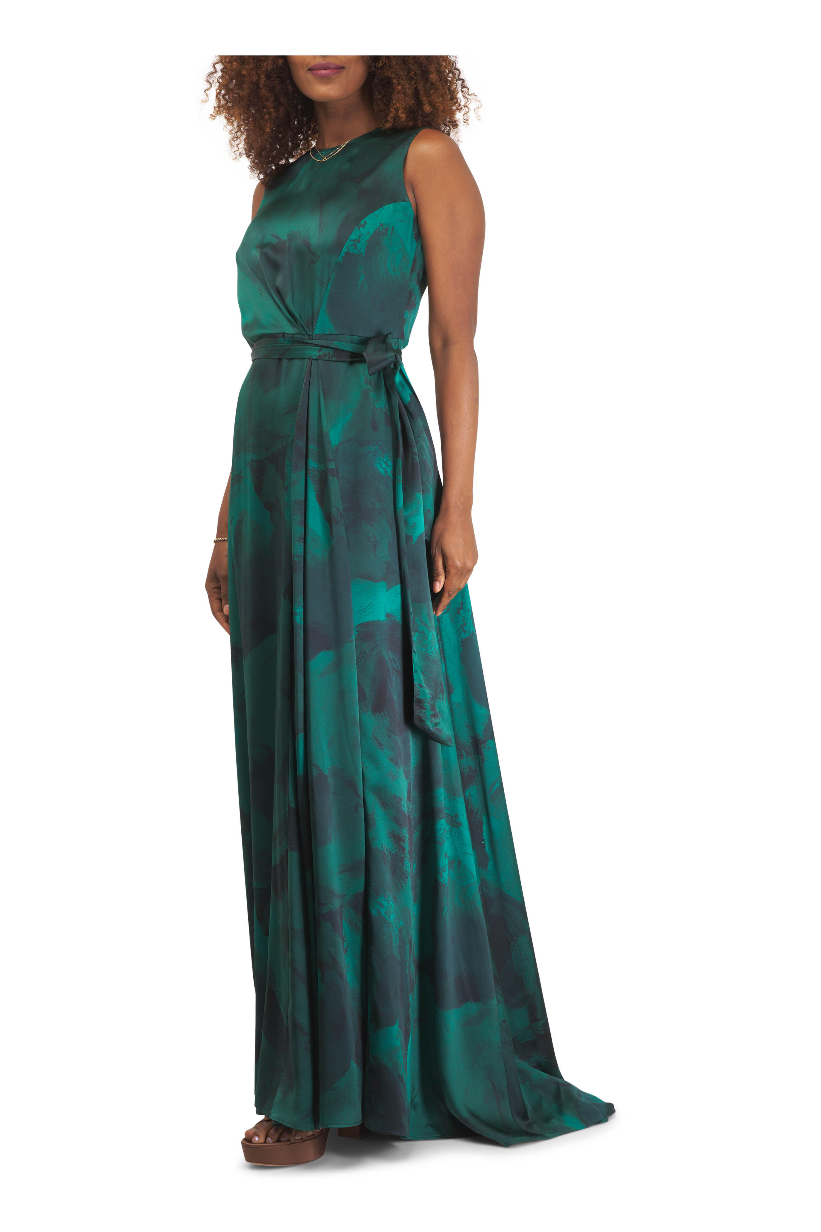 Kiton - Deep Green Long Silk Dress